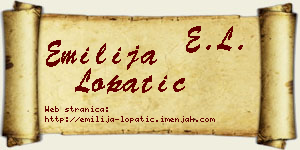 Emilija Lopatić vizit kartica